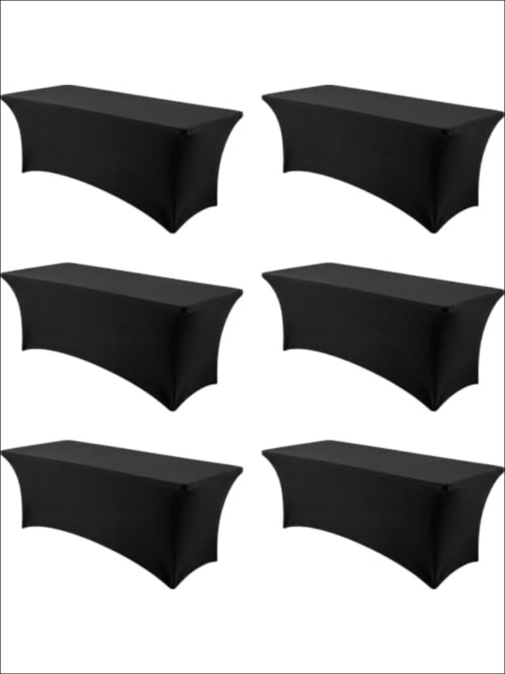 6-Pack Spandex Polyester Tablecloth Fitted Stretch Table Cover for 6ft Tables